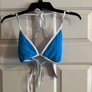 Blue and White Girl's Swim Top